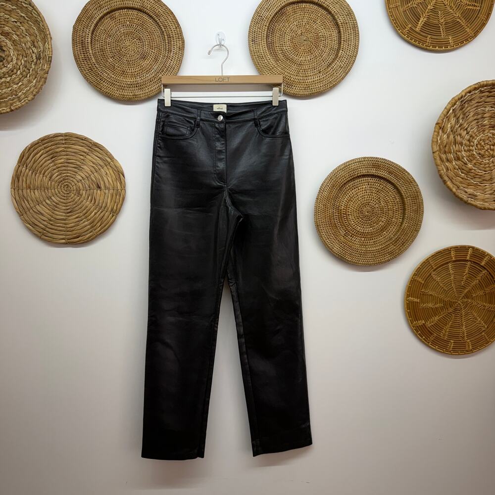 Aritzia Wilfred Faux Leather Straight Leg Pants 8